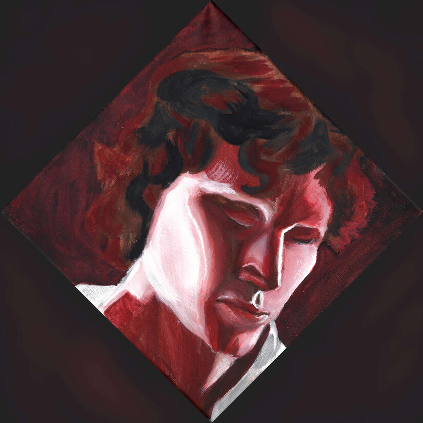 "Caving In" | acrylic on canvas | inspired by the song of the same name by Post Animal | given to artist and painting's subject Javier Reyes