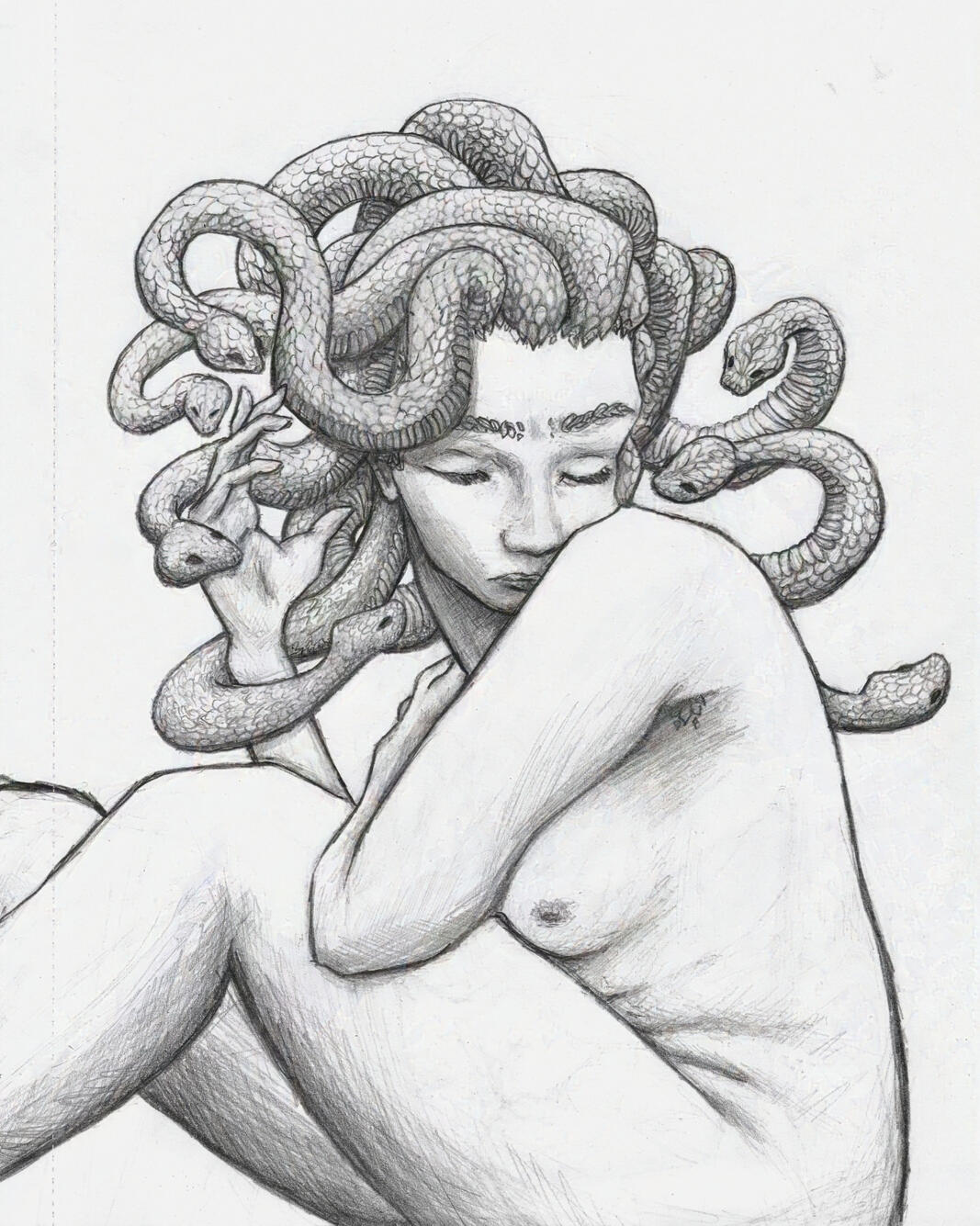 Medusa Pushing Her Snakes Away | Mechanical Pencil
