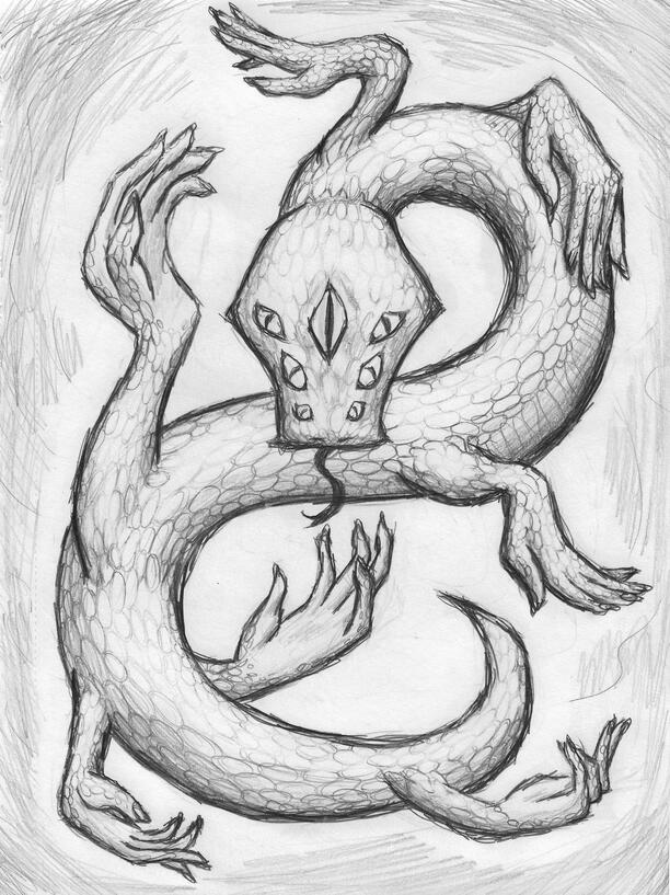 Serpent with Hands